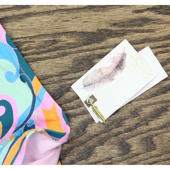 NWT Jessica Simpson Womens Tied Hipster Bikini Bottom SSDS24706 Blue Multi S - Picture 5 of 6